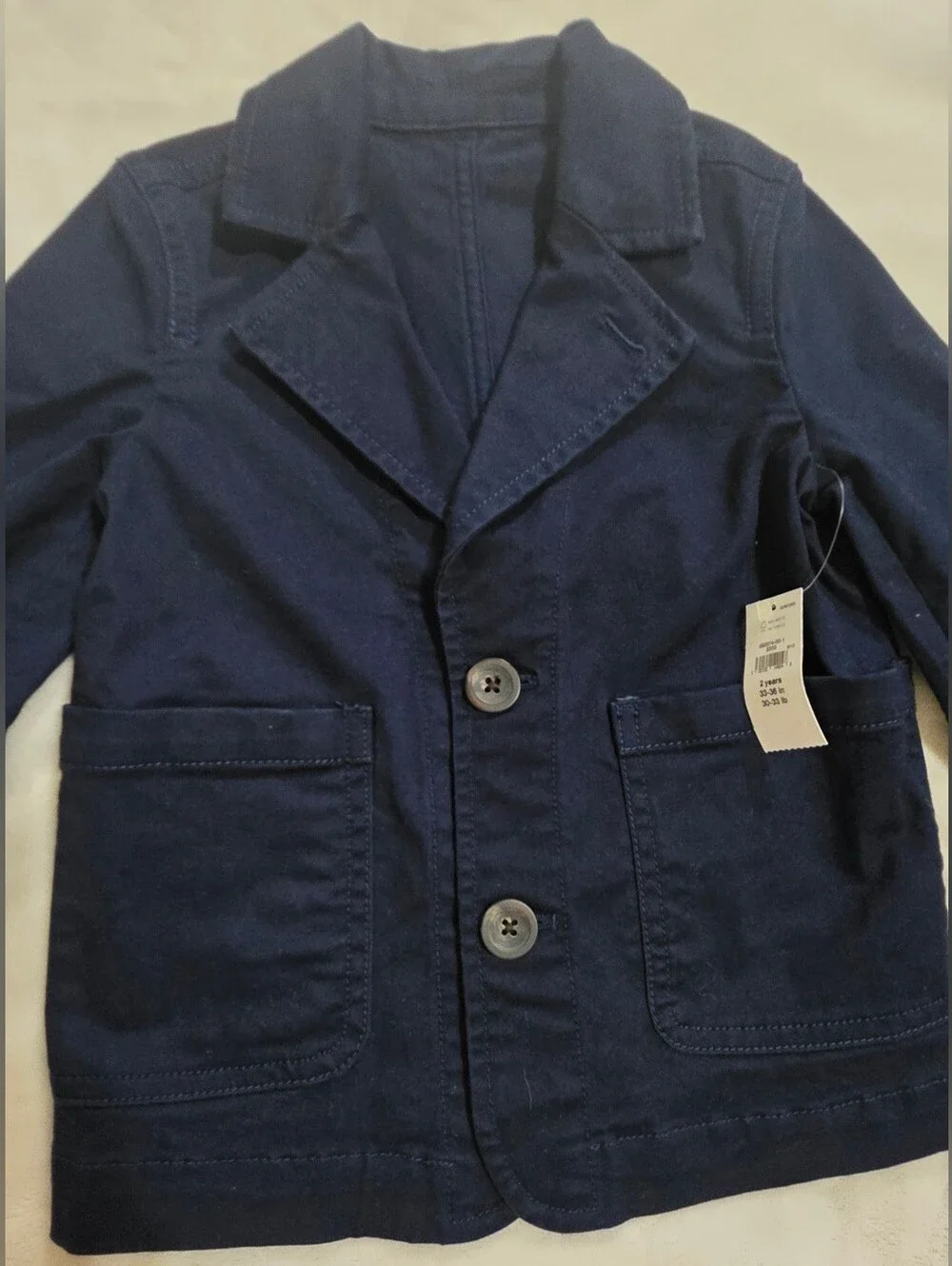 NWT - GAP Navy Toddler Boy Khaki Blazer Size 2T